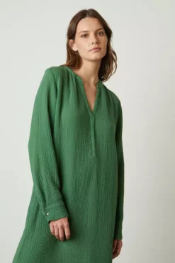 Velvet By Graham & Spencer Womens LORRAINE COTTON GAUZE CAFTAN DRESS