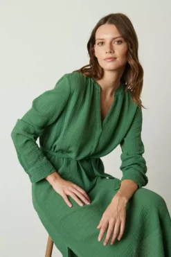 Velvet By Graham & Spencer Womens LORRAINE COTTON GAUZE CAFTAN DRESS