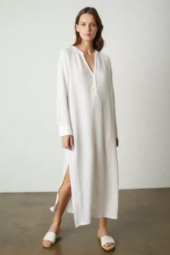 Velvet By Graham & Spencer Womens LORRAINE COTTON GAUZE CAFTAN DRESS