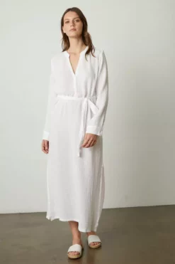 Velvet By Graham & Spencer Womens LORRAINE COTTON GAUZE CAFTAN DRESS