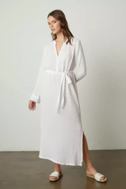 Velvet By Graham & Spencer Womens LORRAINE COTTON GAUZE CAFTAN DRESS