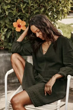 Velvet By Graham & Spencer MIRELLA COTTON GAUZE DRESS Womens