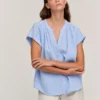 Velvet By Graham & Spencer Womens PAMELA COTTON GAUZE BUTTON-UP TOP