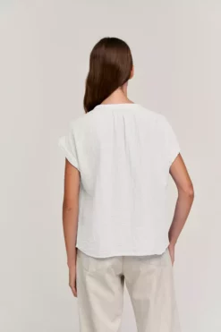 Velvet By Graham & Spencer Womens PAMELA COTTON GAUZE BUTTON-UP TOP