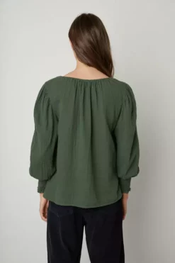 Velvet By Graham & Spencer Womens RYLEE COTTON GAUZE BLOUSE