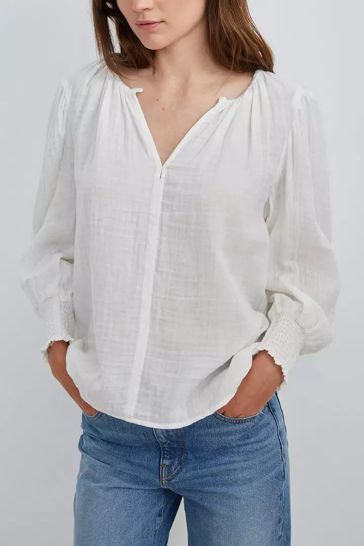 Velvet By Graham & Spencer RYLEE COTTON GAUZE BLOUSE 1 Velvet By Graham & Spencer RYLEE COTTON GAUZE BLOUSE