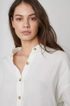 Velvet By Graham & Spencer SAWYER COTTON GAUZE BUTTON-UP TOP
