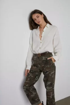 Velvet By Graham & Spencer SAWYER COTTON GAUZE BUTTON-UP TOP