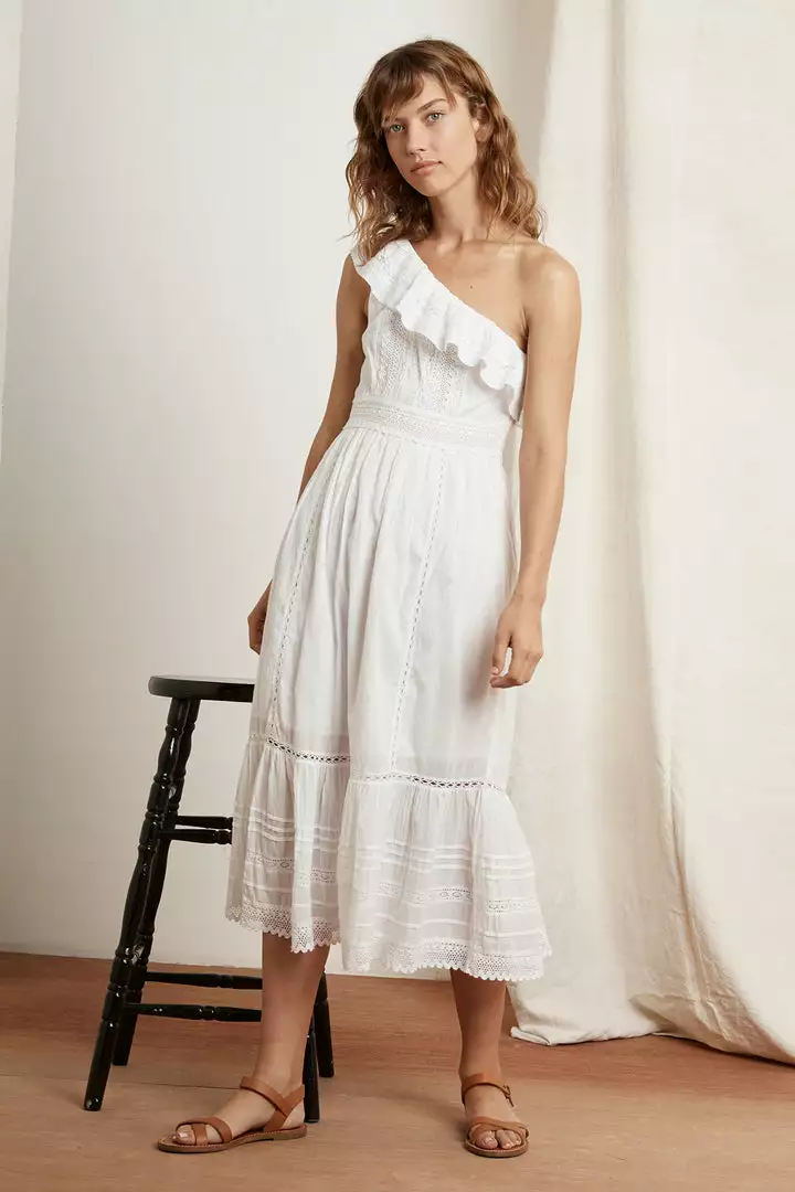 Velvet By Graham & Spencer COCO COTTON LACE ONE SHOULDER DRESS 1 Velvet By Graham & Spencer COCO COTTON LACE ONE SHOULDER DRESS