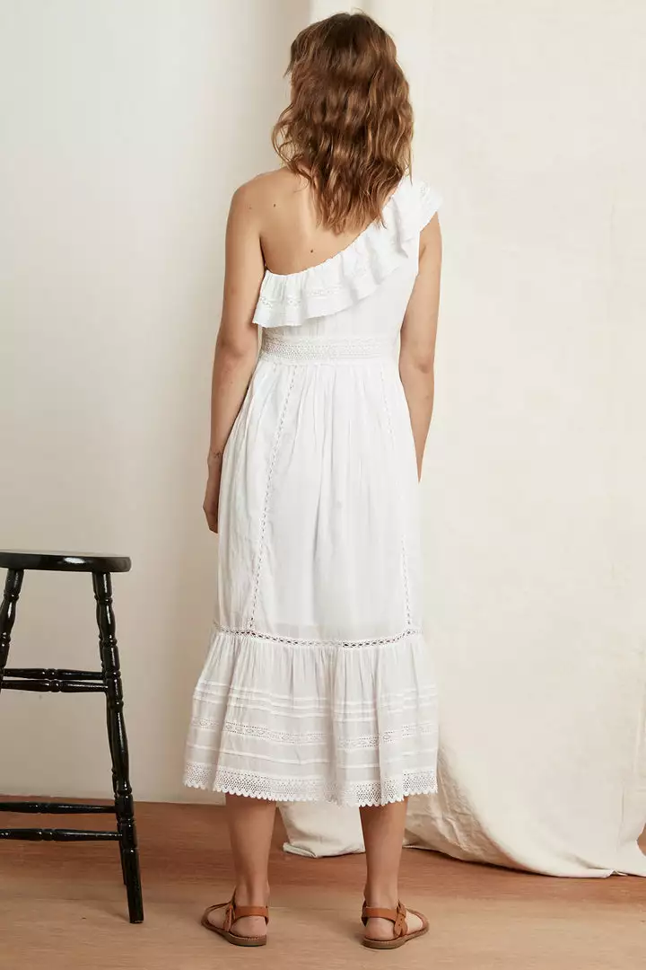 Velvet By Graham & Spencer COCO COTTON LACE ONE SHOULDER DRESS 3 Velvet By Graham & Spencer COCO COTTON LACE ONE SHOULDER DRESS