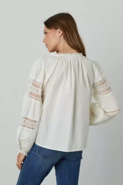 Velvet By Graham & Spencer TAYLER COTTON LACE BOHO TOP