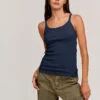 Velvet By Graham & Spencer Womens ALIZA RIBBED COTTON LAYERING TANK