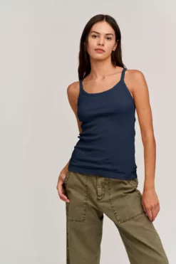 Velvet By Graham & Spencer Womens ALIZA RIBBED COTTON LAYERING TANK