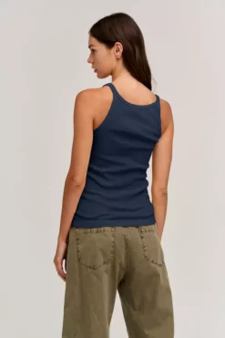 Velvet By Graham & Spencer Womens ALIZA RIBBED COTTON LAYERING TANK