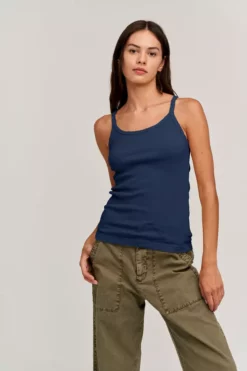 Velvet By Graham & Spencer Womens ALIZA RIBBED COTTON LAYERING TANK