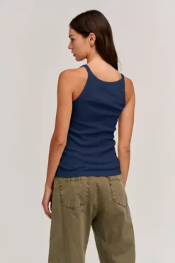 Velvet By Graham & Spencer Womens ALIZA RIBBED COTTON LAYERING TANK
