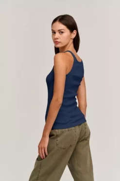 Velvet By Graham & Spencer Womens ALIZA RIBBED COTTON LAYERING TANK