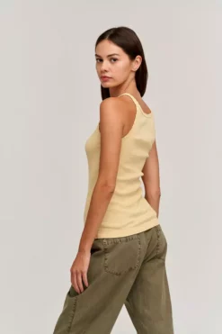Velvet By Graham & Spencer Womens ALIZA RIBBED COTTON LAYERING TANK