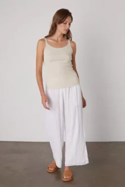 Velvet By Graham & Spencer Womens ALIZA RIBBED COTTON LAYERING TANK