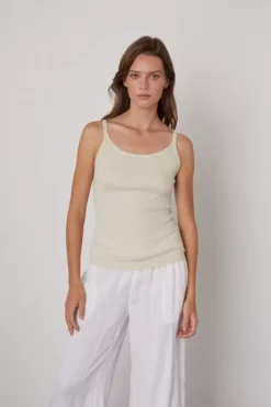 Velvet By Graham & Spencer Womens ALIZA RIBBED COTTON LAYERING TANK