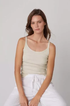 Velvet By Graham & Spencer Womens ALIZA RIBBED COTTON LAYERING TANK