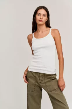 Velvet By Graham & Spencer Womens ALIZA RIBBED COTTON LAYERING TANK