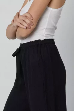 Velvet By Graham & Spencer Womens RAVYN COTTON GAUZE WIDE LEG PANT