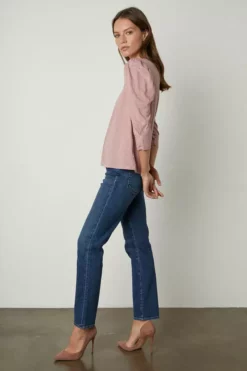 Velvet By Graham & Spencer Womens ANGELINA PUFF SLEEVE TEE