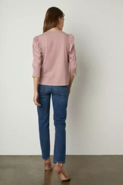 Velvet By Graham & Spencer Womens ANGELINA PUFF SLEEVE TEE