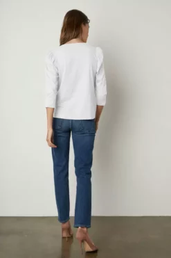 Velvet By Graham & Spencer Womens ANGELINA PUFF SLEEVE TEE