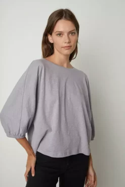 Velvet By Graham & Spencer Womens CORRY PUFF SLEEVE TEE