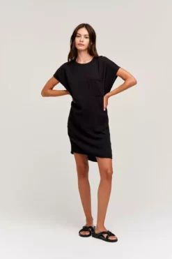 Velvet By Graham & Spencer HANNA COTTON SLUB MIX DRESS Womens