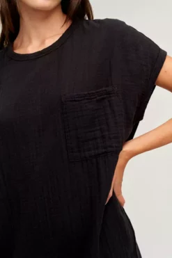 Velvet By Graham & Spencer HANNA COTTON SLUB MIX DRESS Womens