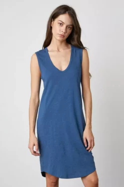 Velvet By Graham & Spencer Womens JANNA SCOOP NECK TANK DRESS