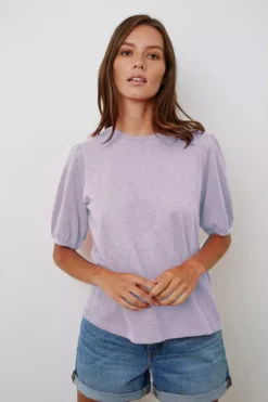 Velvet By Graham & Spencer Womens JOELLA PUFF SLEEVE TEE