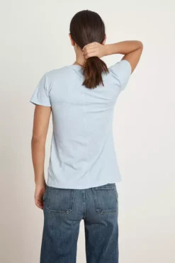 Velvet By Graham & Spencer LILITH COTTON SLUB V-NECK TEE Womens