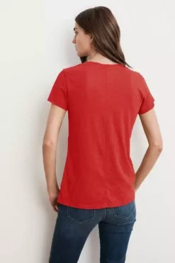 Velvet By Graham & Spencer LILITH COTTON SLUB V-NECK TEE Womens