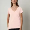 Velvet By Graham & Spencer Womens LILITH COTTON SLUB V-NECK TEE