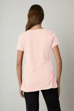 Velvet By Graham & Spencer Womens LILITH COTTON SLUB V-NECK TEE