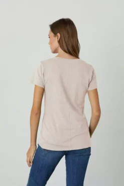 Velvet By Graham & Spencer LILITH COTTON SLUB V-NECK TEE Womens