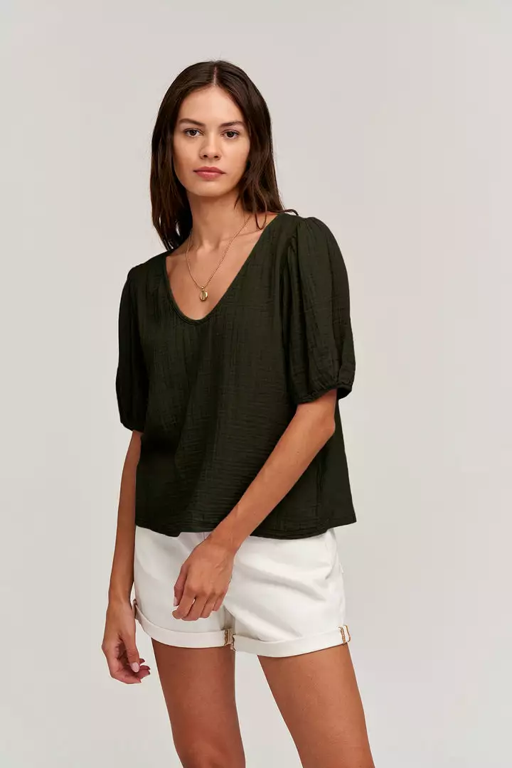 Velvet By Graham & Spencer LOUISA PUFF SLEEVE TOP Womens 1 Velvet By Graham & Spencer LOUISA PUFF SLEEVE TOP Womens