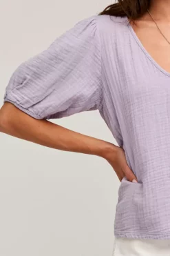 Velvet By Graham & Spencer Womens LOUISA PUFF SLEEVE TOP 26 Velvet By Graham & Spencer Womens LOUISA PUFF SLEEVE TOP