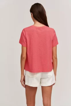 Velvet By Graham & Spencer LULA COTTON SLUB SWING TEE Womens