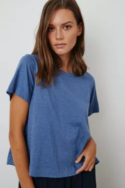 Velvet By Graham & Spencer LULA COTTON SLUB SWING TEE Womens