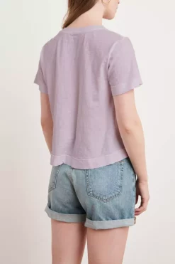 Velvet By Graham & Spencer Womens LULA COTTON SLUB SWING TEE