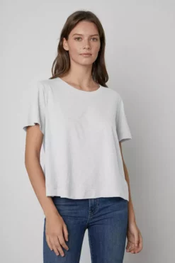 Velvet By Graham & Spencer LULA COTTON SLUB SWING TEE Womens