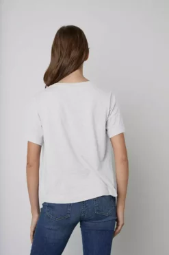 Velvet By Graham & Spencer LULA COTTON SLUB SWING TEE Womens