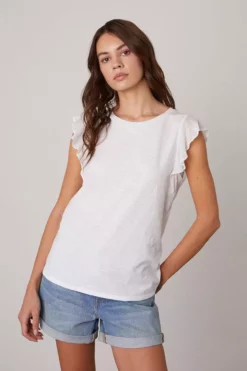 Velvet By Graham & Spencer LUPITA RUFFLE TANK TOP