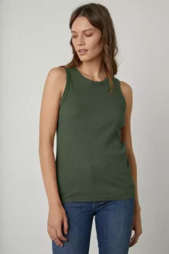 Velvet By Graham & Spencer Womens MAXIE RIBBED TANK TOP