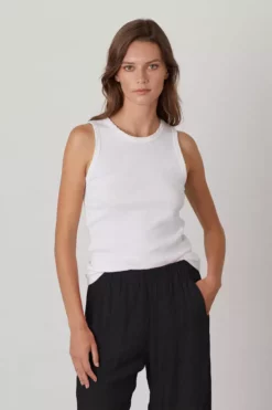 Velvet By Graham & Spencer Womens MAXIE RIBBED TANK TOP